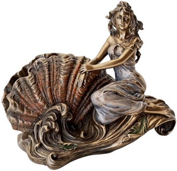 SERVIETHOLDER. Flot Veronese figur i form af en kvinde på en konkylie