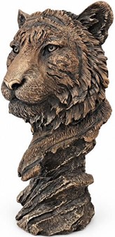 Bronze buste af tiger. Eksklusiv stuepynt og kontordekoration