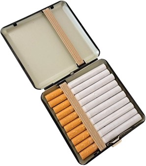 Den Perfekte Gave til Jægeren. Smuk cigaret etui metal med ulve motiv