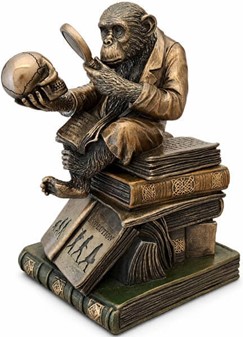 Den Oplyste Abe. Dekorativ figur med hemmelig æske og symbolik