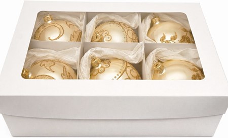 Fang Julens Lys: Gyldne Drømme Julekugler Glas. Ø 8 cm 6 stk. i æske