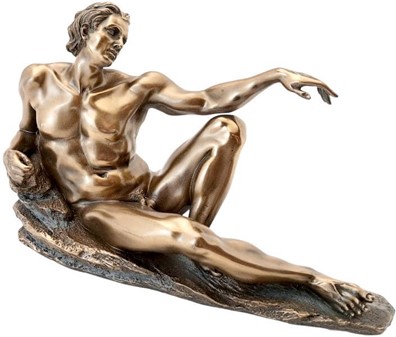 Skabelsen af Adam. Klassisk Bronzeskulptur, der ånder liv i dit hjem