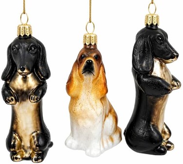 En gravhund på et juletræ? Hvorfor ikke. Glasbrun gravhund fra Polen
