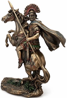 GAVE HAM. Imporedende bronze skulptur af Romerske centurion på hest