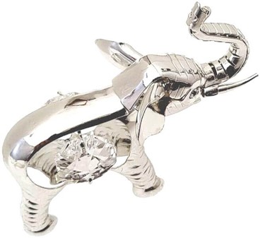 Elefant figur. Smuk sølvbelagt figurine med fire Swarovski krystaller