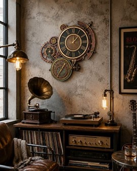 PYNT TIL VÆGGEN. Steampunk astrolabe enestående vægur. Perfekt gave
