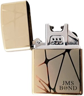 Gavesæt med modulær 2-i-1 lighter. Guld plasma Arc og benzin