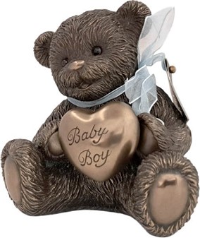 Smuk romantisk bamse figur i bronze – unik gave til hende