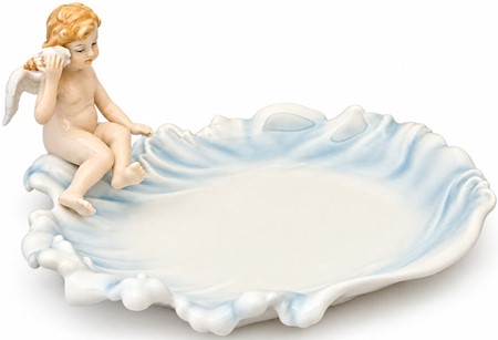 JULEBORD DEKORATION. Elegant porcelæn tallerken med englemotiv