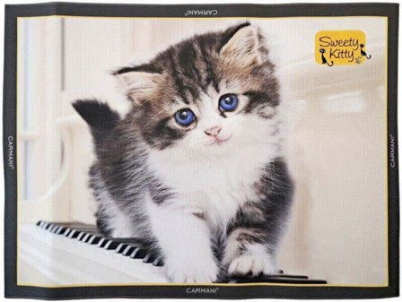 Smukke, dekorative dækkeservietter med katte. Spis med stil