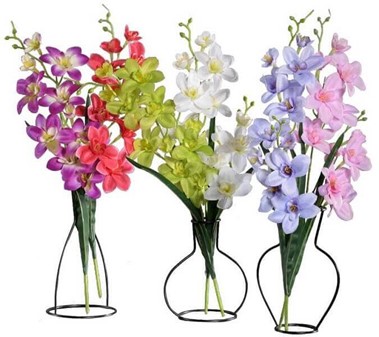 Kunstig orkidé. Dobbelt stilk blomster i tre farver til at vælge. 51cm