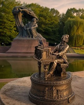 Eksklusiv Chopin Spilledåse Figur. En Tidløs Gave til Musikelskeren