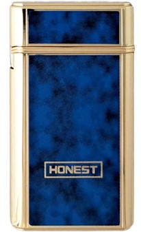 USB Elektrisk Lighter med Dobbelt Lysbue. Guld og Blå Marmor Finish
