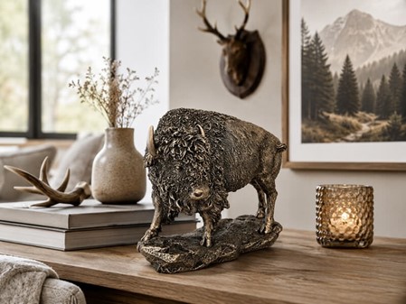 Unik Europæisk Bison Bronzefigur: Den perfekte gave til chefen