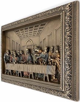 "Den sidste nadver" relief i bronze. Renæssance kunstværk til væggen
