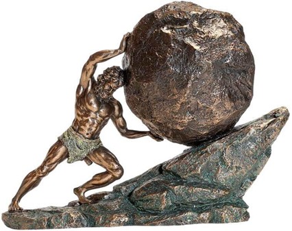 Sisyfos figur. Symbol på udholdenhed og et unikt dekorativt stykke