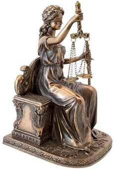 Themis figur. Retfærdigheds gudinde, skabt til advokater med stil