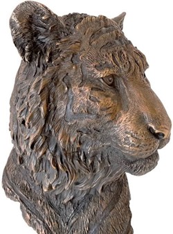 Bronze buste af tiger. Eksklusiv stuepynt og kontordekoration
