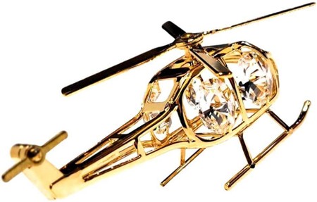GAVE TIL HAM DER HAR ALT. Forgyldt helikopter med Swarovski krystaller