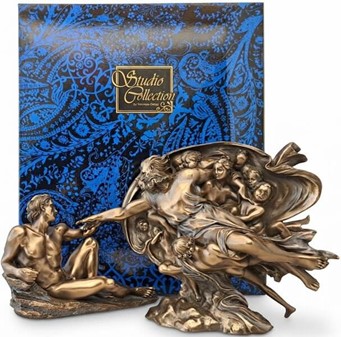 Skabelsen af Adam. Klassisk Bronzeskulptur, der ånder liv i dit hjem