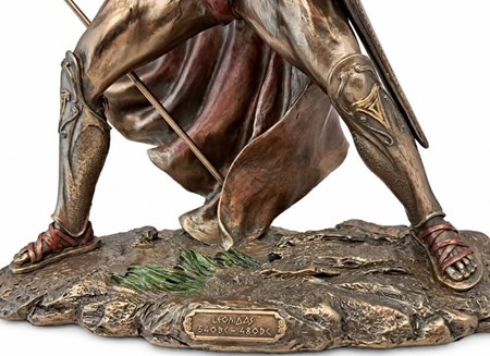 Leonidas Figur. Imponerende Spartanske Konge i Bronze