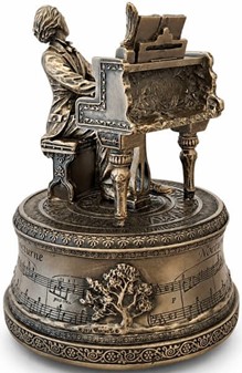 Eksklusiv Chopin Spilledåse Figur. En Tidløs Gave til Musikelskeren