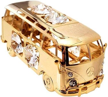 VW T1 BUS. Smuk forgyldt 24 karat guld model med Swarovski krystaller