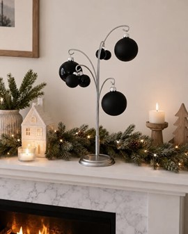 Små julekugler fra Polen, billige priser, sort mat & blank. Ø 3 & 6 cm