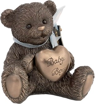 Smuk romantisk bamse figur i bronze – unik gave til hende