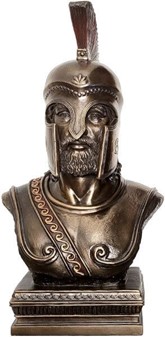 GAVE TIL BEDSTE VEN. Bronze buste af spartansk kriger i korinth hjelm