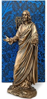 JESUS FIGUR. Katolske, religiøs julegaveide i form Kristus bronzefigur
