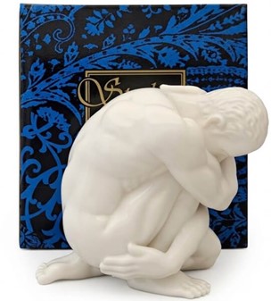ATLET. Nøgen Mand Porcelæn Figur, der Forener Styrke og Skønhed