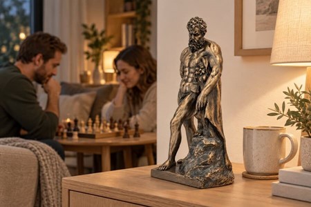 Monumental Herkules figur. Styrke, kunst og luksus til dit hjem