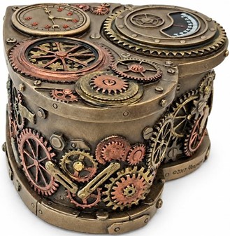 18 ÅRS GAVE. Unik hjerteformede smykkeskrin i Steampunk stil