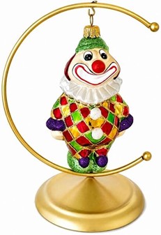 Mundblæst julekugler figur. Stor håndmalede figur af sjov klovn. 13cm