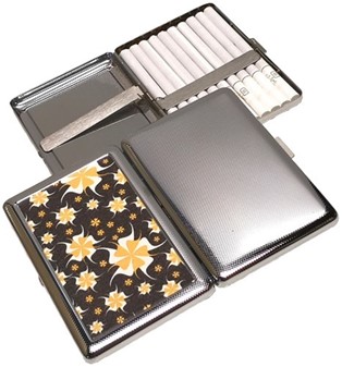 CIGARETETUI LANG. Billige metal etui til 20 stk Slim cigaretter