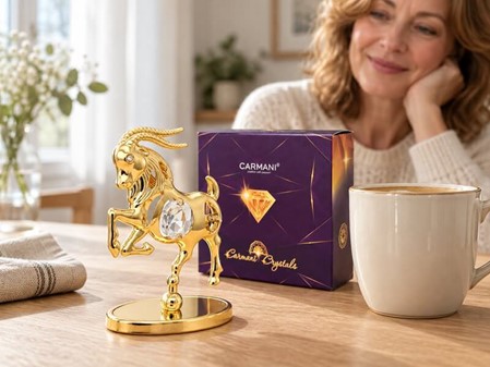 STENBUK STJERNETEGN FIGUR. Dit stjernetegn i luksuriøs forgyldt figur