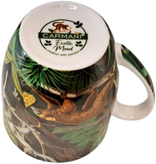 KOPPER MED BILLEDE. To kopper i eksotisk humør. Junglemotiv og lemurer
