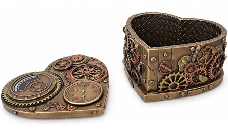 18 ÅRS GAVE. Unik hjerteformede smykkeskrin i Steampunk stil