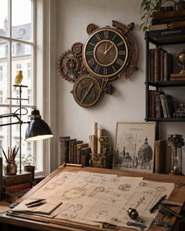 PYNT TIL VÆGGEN. Steampunk astrolabe enestående vægur. Perfekt gave