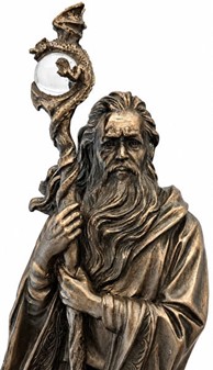Oplev Mystisk Skønhed med Merlin. Bronze Dekorativ Figur til Hjemmet