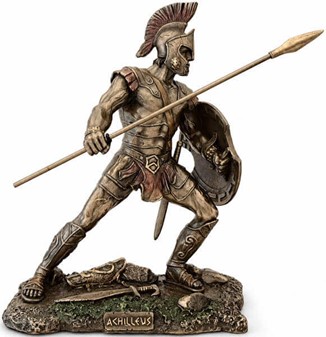 ACHILLES. Statuette af helten trojanerkrigen til hjemmet dekoration