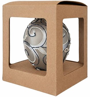 Kongeligt jule æg i håndmalet glas. Unik pynt med wow-effekt! H: 12 cm