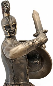 GRÆSKE HELTE. Bronze figur af Hektor den tapreste af trojanske krigere