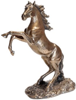 GAVE TIL KÆRESTEN HAM. Fantastisk bronzefigur af hest på bagbenene