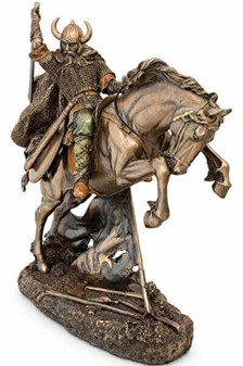 Dekorativ Viking Figur på Hest – Perfekt Gave til Far, der Har Alt