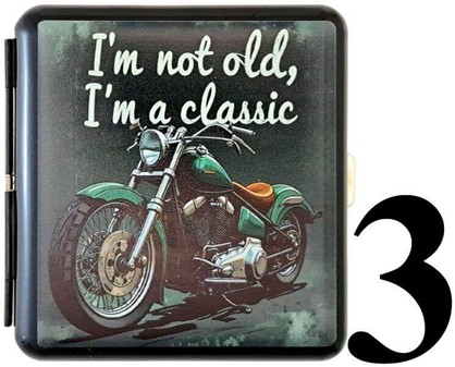 Cigaret Etui Metal med Chopper Motiv – Den perfekte gave til mænd