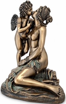 Amor og Psyke Figur. Romantisk bronzeskulptur til tidløse øjeblikke