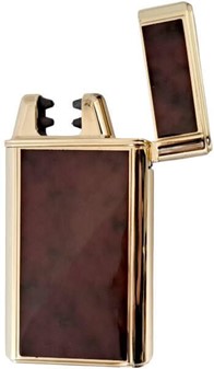 Luksuriøs USB Cigaret Lighter. Dobbelt Elektrisk Lysbue, Mahogni Farve