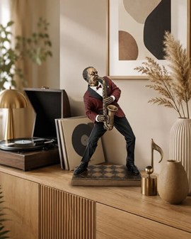 Unik Jazz Saxofonist Figur. Kunst, Passion og Perfekt Gave til Musiker